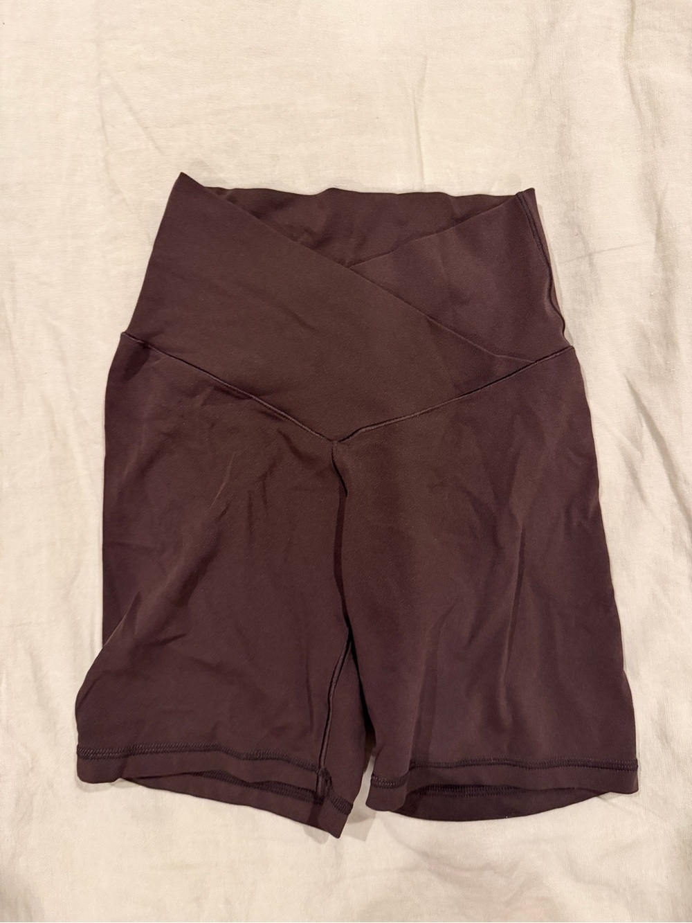 High-Waist Women's Biker Shorts in Deep Brown